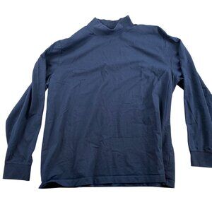 L.L. Bean Mens Shirt XXL Traditional Fit Navy 100% Cotton Turtleneck Long Sleeve